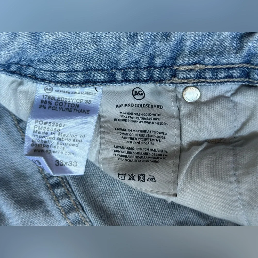 AG Adriano Goldschmied Men’s Light Blue Straight Jeans - Picture 8 of 11